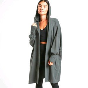 Athleta Mantra Bali Green Hooded Oversized Wrap
